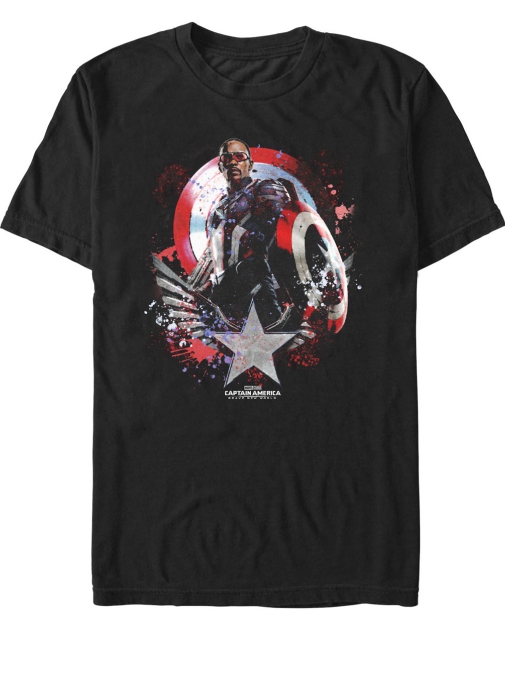 Marvel Black Captain America Graphic Tee with Red & White Shield